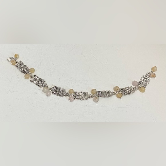 NEW Genuine Citrine gemstone OWL bracelet - Picture 3 of 3